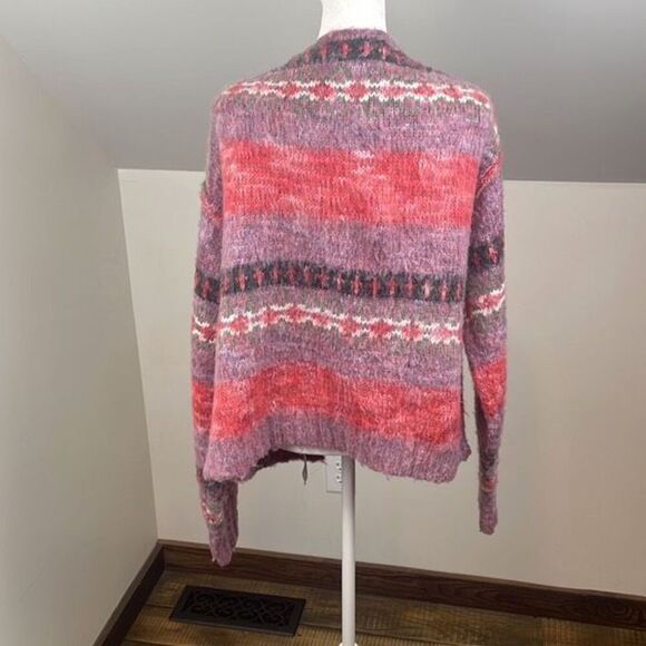 Perverze Blend Border Knit Cardigan / Pink Size F Small/Medium - Picture 7 of 11